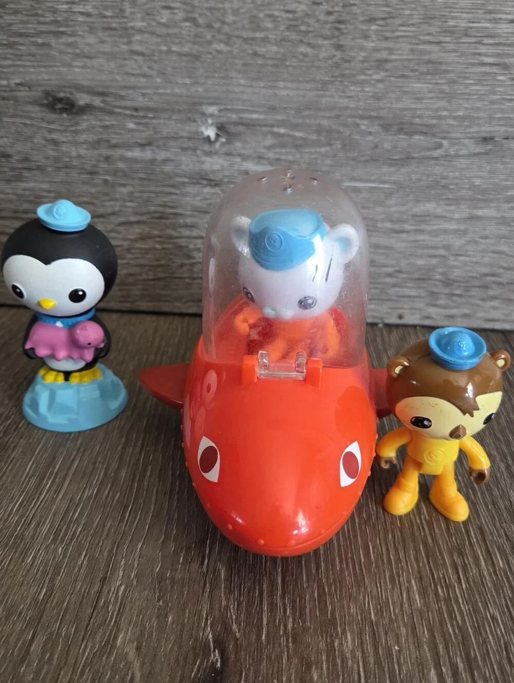 Fisher-Price Octonauts Gup-B Orange Submarine Sub & 3 Figures Lot